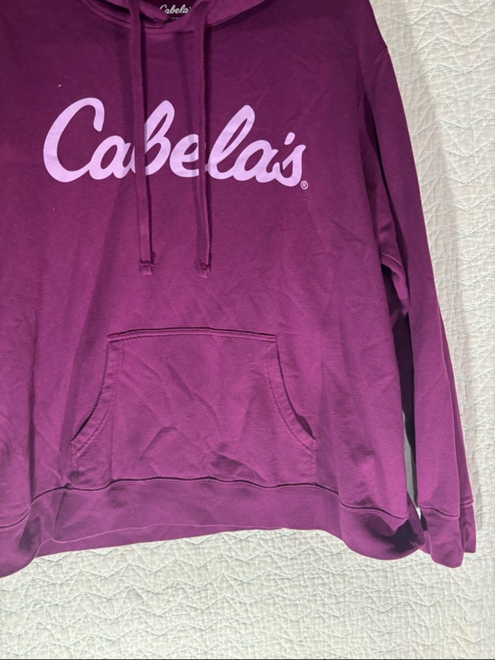Cabela's Women's Plum Logo Pullover Hoodie - Light Lilac Script - Picture 5 of 7
